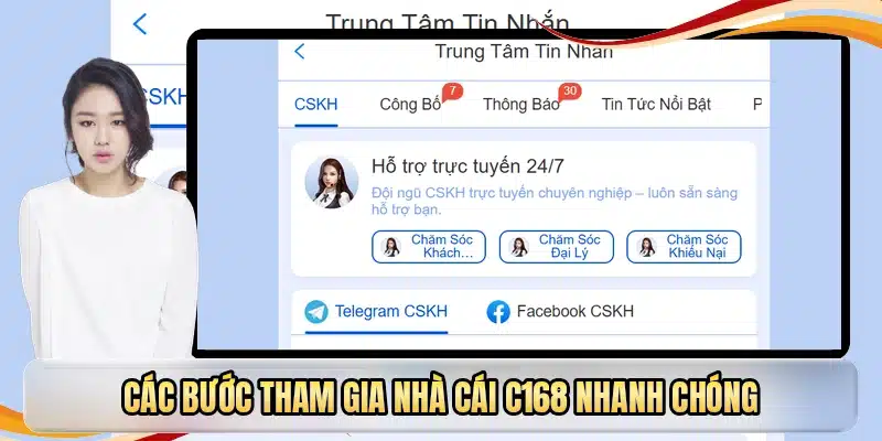 Các bước tham gia nhà cái C168 nhanh chóng